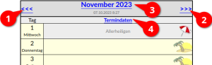 Screenshot des Terminkalenders